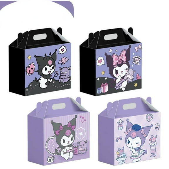 12Pcs Kuromi Party Gift Boxes Party Favors/Candy Boxes, Tote Boxes, Gift Boxes for Kids Paper Favor Packs Adults Birthday Party Decora