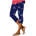 thumbnail image 3 of QATAINLAV Women's Milk Silk Soft Cropped Leggings 2026 Fashion Heart Print Workout Leggings Casual High Waisted Tummy Control Tight Capris Blue L, 3 of 6