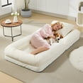 thumbnail image 4 of Lit Poire Convertible avec Réglage à 5 Positions, 2 Oreillers et Tissu Chenille, Sofa de Repos Multi-Usage pour Humains et Animaux de Compagnie, Tatami Lounge pour Chambre Salon Bureau, Noir/brun/beige, 4 of 9