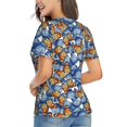 thumbnail image 3 of Honeii Colorful Butterfly1 Print Women's Classic V-Neck T-Shirt,Womens Fashion Tops,Stylish Everyday Top for Women, Casual Summer Spring Outfits Clothes-Medium, 3 of 5