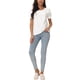 thumbnail image 2 of INSPIRAR CHIC Blusas de manga corta fruncidas para mujer, blusas elegantes y casuales con cuello redondo, camisetas de verano M Blanca, 2 of 5