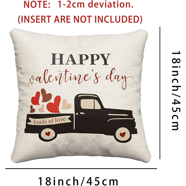 4pcs/set Valentine's Day Pillow Covers 45 X 45 Cm, Heart-shaped