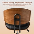 thumbnail image 3 of XIZZI Home Office Chair, Armless Mid-Century Ergonomic Desk Chair with 3" Thick Cushion, Premium PU Leather Mid Back 360 Swivel Computer Chair with Walnut Design, Ribbed Black, 3 of 10