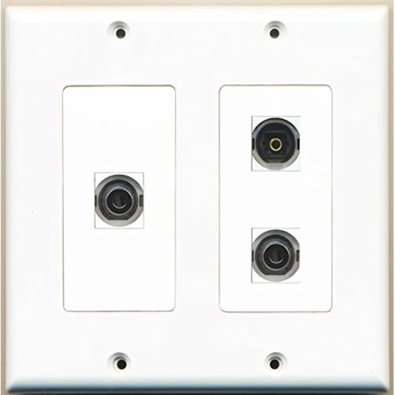 RiteAV - 1 Port Toslink 2 Port 3.5mm - 2 Gang Wall Plate