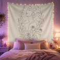 thumbnail image 2 of Woman Profile with Roses on White Background, Serene Minimalist for Art Lovers, Elegant Line Drawing Decor, Housewarming Gift, Tapestry Wall Hanging for Bedroom and Living Room, 2 of 7