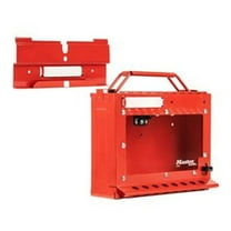 Master Lock Red Steel Group Lockout Box, Max Number of Padlocks: 15, 6-7/8 in x 8-3/8 in - 1 EA (470-S3650)