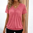 thumbnail image 2 of Chemises à Manches Courtes pour Femmes Blouse Décontractée à Col en V Chemise en Polyester Coupe Régulière 1 Pce, 2 of 7