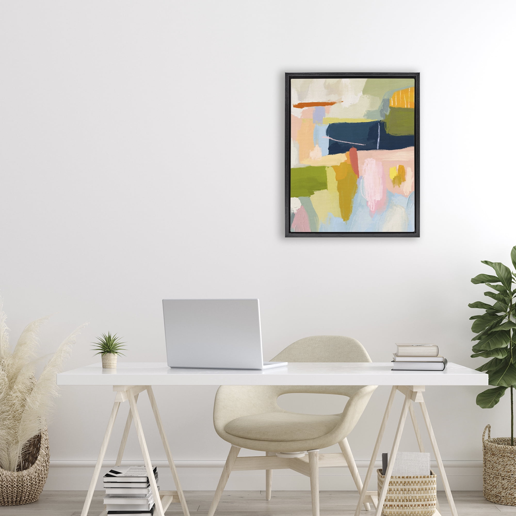 Stupell Industries Pastel Wonder Smattering Black Framed Floater Canvas Wall Art, design by Lisa Nohren