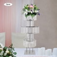 thumbnail image 3 of 2PCS 5-Tier Flower Stand, Elegant Wedding Flower Display Stand, Crystal Hanging Plant Display Stand for Home and Wedding Decor, Iron and Acrylic Design Standing Rack (Silver-Square Base), 3 of 16