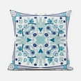 thumbnail image 4 of Amrita Sen Designs  26 x 26 in. Paisley Leaf Geo Duo Broadcloth Indoor & Outdoor Zippered Pillow - Light Blue & White, 4 of 6