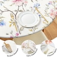 thumbnail image 4 of Pioneer Flower Floral Print Pattern Round Fitted Tablecloth with Elastic Edge,Dining Table Cover Waterproof,Outdoor Round Tablecloth for Camping,Dining,Indoor and Outdoor, 4 of 7