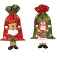 thumbnail image 2 of Billuyoard Bolsas de Navidad con cordón para regalo, soporte para aperitivos y dulces, Navidad 3D con sombrero, pierna, bolso de mano, contenedor, bolsa de Kits de decoración para fiestas Papá Noel Billuyoard HA070036-01B, 2 of 6