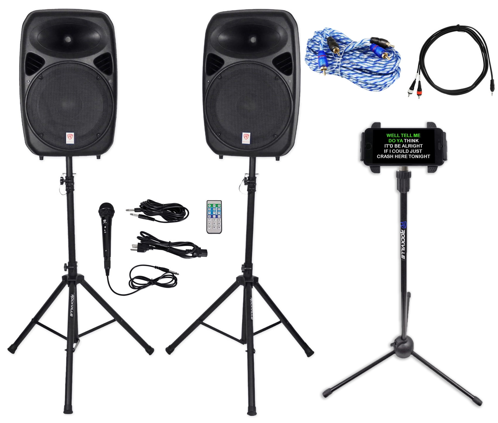 Rockville Pro 15" iphone/ipad/Android/Laptop/TV Powered Karaoke Machine