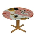 thumbnail image 3 of PIKWEEK  Cartoon Corgi Doodle Dog Fitted Round Table Cover with Elastic Protector Table Kitchen Dinner Waterproof Oil-Proof Tablecloth, 3 of 7