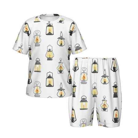 Boys Girls Pajamas Sets for Kids  white Light Bulb vintage Toddler Sleepwear Lounge Short Sleeve PJ Set 2 Pcs