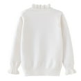 thumbnail image 4 of Qingpeng Girls Turtleneck Neck Pullover Sweaters Casual Long Sleeve Knit Ruffled Hem Tops, 4 of 4