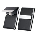 thumbnail image 1 of Soporte para Tarjetas de Visita de Cuero PU 2Pcs Estuche de Nombre de Metal con Cartera Magnética para Tarjeta de ID Hombres Mujeres Negro, 1 of 6