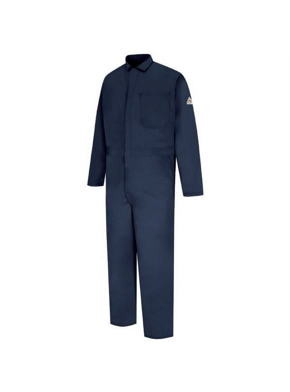 Bulwark 48'' Navy Cotton Flame Resistant Coverall With Zipper Closure