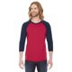 thumbnail image 1 of Camiseta manga raglán 3/4 de polialgodón unisex ROJO/ MARINO S American Apparel BB453W, 1 of 1