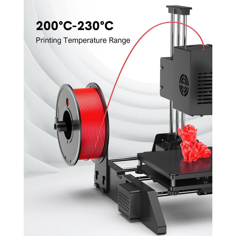 XUTE PLA 3D Printer Filament Bundle, 1.75mm 3D Printer Filament, Accuracy  +/- 0.02mm, 250gX4 Spools, 4 Colors Pack - Blue, Black, White, Red, No