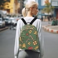 thumbnail image 7 of FORMRS Mini Backpack Purse for Women Quilted Travel Daypack Casual Shoulder Bag, Yellow Christmas Gingerbread, 7 of 7