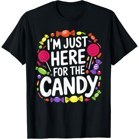 I'm Just Here for the Candy Halloween Pun Lollipop T-Shirt