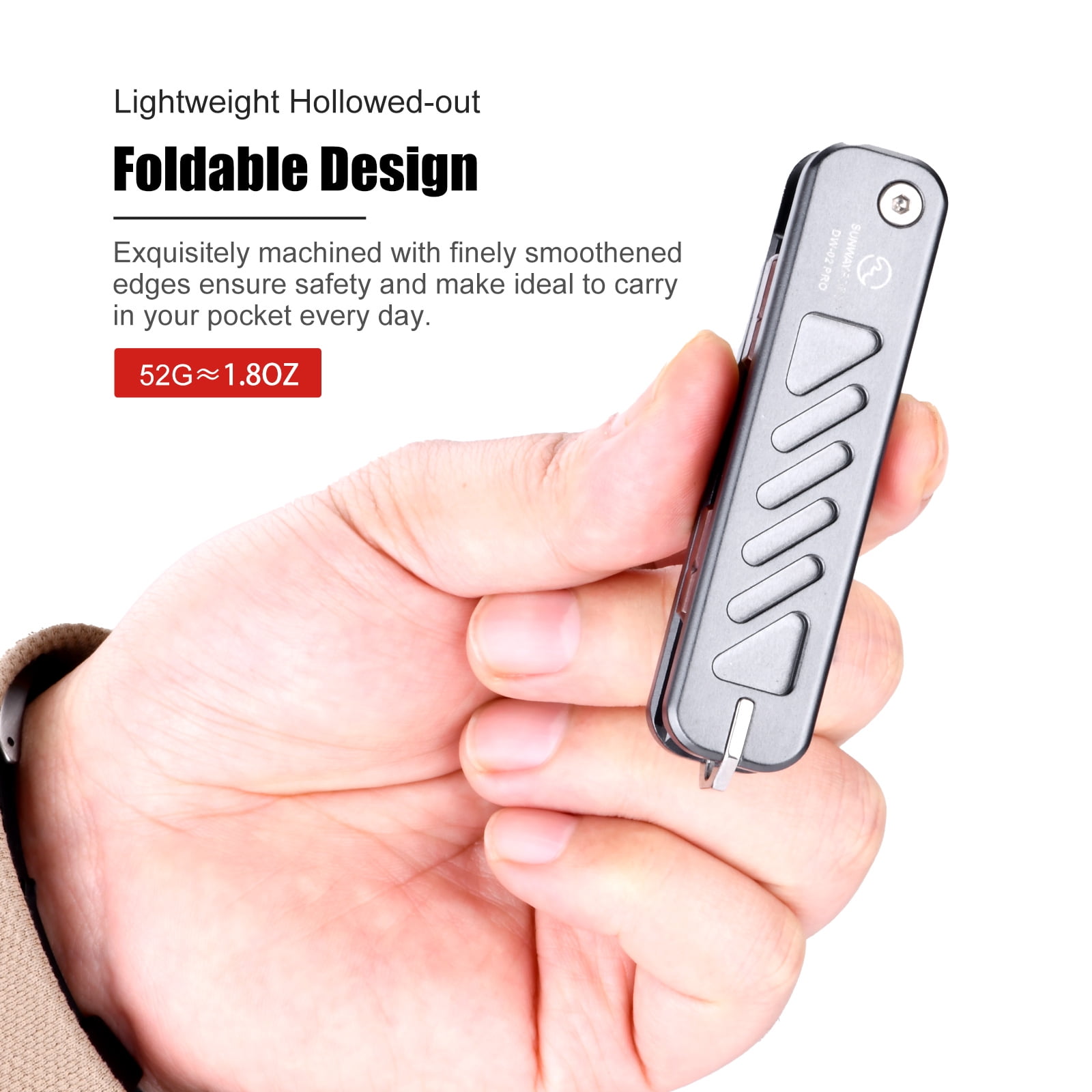 UNWAYFOTO DW-02 PRO Folding Tool Set with Hex Key Wrenches Stainless Steel 2.5/3/4/5mm, Phillips and Flat Head, Edc Multitool Keychain Screwdriver