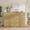 Oak, variant on 6 Drawer Rattan Dresser for Bedroom, Mid-Century Boho Chest of Drawers with Gold Handles&Rounded Corner Design,Large Storage Organizer for Living Room