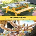 thumbnail image 6 of Spring Dog Table Cloths for 4 Foot Rectangle Tables, Sunflower Daisy Botanical Blue Plaid Patio Waterproof Elastic Fitted Tablecloths, Washable Rectangular Table Cover for Camping, 6 of 8