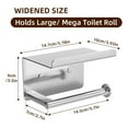thumbnail image 5 of 1PC Adhesive Toilet Paper Holder with Phone Shelf, Wall Mounted Toilet Paper Roll Holder, Stainless Steel Rustproof Bathroom Tissue Roll Holder, No Drilling or Wall Mounted with Screws, 5 of 7