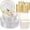 Clear Gold, variant on 350 Pcs Clear Gold Plastic Plates, Hammered Disposable Dinnerware Set with Gold Silverware, Cups, and Napkins for Party, Catering, and Events