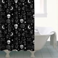 thumbnail image 4 of Black White Gothic Cat Skull Moon Pattern Shower Curtain 72"x72" ,Bathroom Decorative Shower Curtains Set with 12 Hooks,Modern Waterproof Washable Shower Curtain, 4 of 6