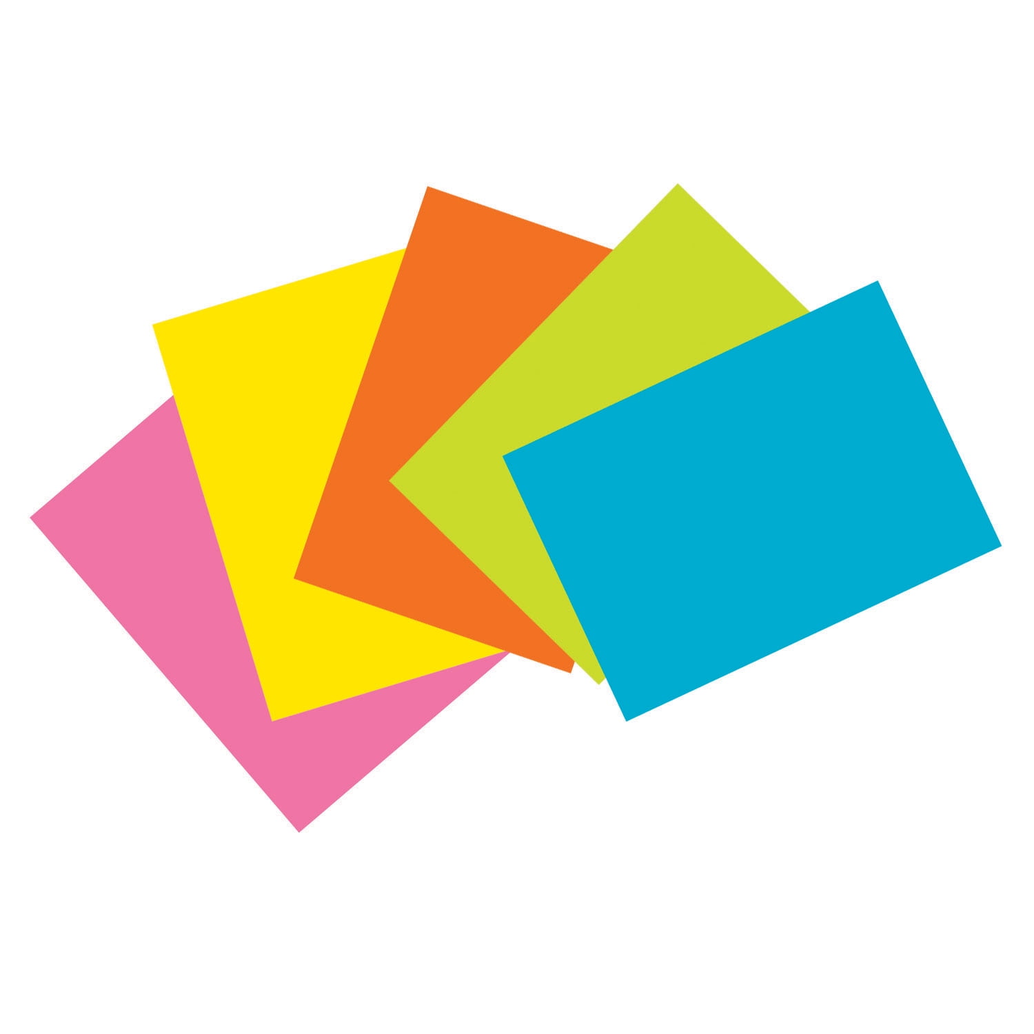 Pacon PAC1721-6 Super Bright Index Cards Unrule - 4 x 6 in. - Pack of 6