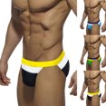 thumbnail image 2 of Umfun Men's Color Block Stripe Swim Briefs Low Rise Slim Fit Premium Stretch Swim Bikini for Beach Sunbathing Pool and Casual Resort Leisure Wear, 2 of 9