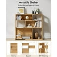 thumbnail image 5 of 3 Tier Corner Bookshelf, Wooden Extendable Bookcase Storage Book Shelves Adjustable Organizer for Living Room Home Office Studio , Natural Oak, 5 of 7
