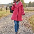 thumbnail image 6 of Riecok Womens Pea Coats Long Sleeve Button down Jackets Lapel Collar Overcoat Warm Casual Winter Outerwear L, 6 of 6