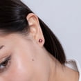 thumbnail image 4 of Angara Boucles d'Oreilles Grenat Naturel - Ensemble Panier Rond 2 Clous Grenat en Or Rose 14K pour Femmes, 4 of 9