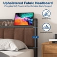 thumbnail image 6 of Lusimo Bed Frame Twin XL, Metal Platform Bed Frame with Fabric Upholstered Headboard and Charging Station No Box Spring Needed Easy Assembly, Brown, 6 of 11