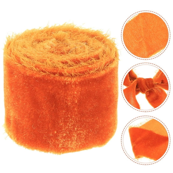 DEEPCRAFF Orange Ribbon Roll for Event Crafts, Vintage Style Craft Supplies for Creative Projects