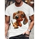 thumbnail image 1 of Camiseta con estampado de perro 3D para hombre, informal y cómoda, de verano, 100 % poliéster, cuello redondo, manga corta, tejido de punto, corte regular, con estampado de transferencia de calor para, 1 of 5