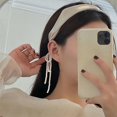 thumbnail image 3 of Pendiente de borla simple Pendiente Hairbanda Sólido Headwear Accesorios dulces Imitación Pearl Styling Pelo Bisel para Niños Bodas Fiesta Feme Beige Baoblaze Aro de pelo, 3 of 8
