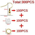 thumbnail image 3 of ATJIA 100/300 Pcs Hypoallergenic Earring Hook Kit Mix-color Ear Wires Fish Hooks Open Jump Rings Earplugs For DIY Jewelry Making, 3 of 9