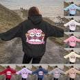 thumbnail image 2 of Towmus Halloween Ghost Hooded Sweatshirts for Women Funny Graphic Long Sleeve Teen Girls Oversized Hoodies Sweatshirt Casual Pullover Tops, 2 of 8