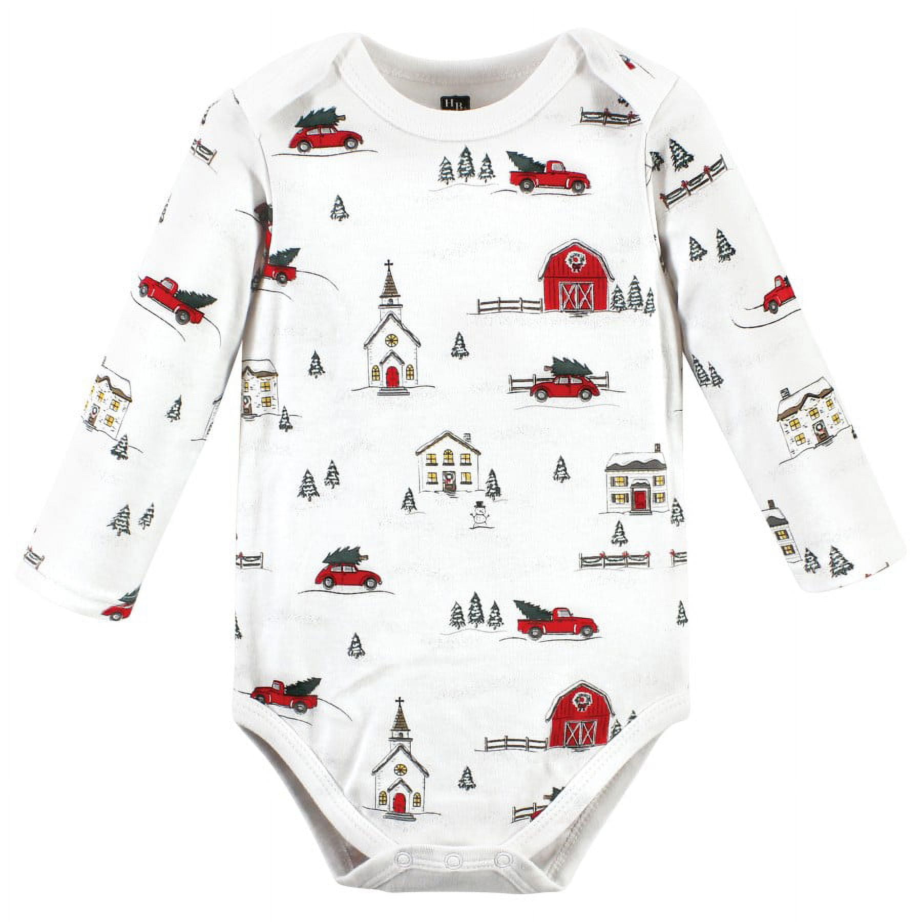 Hudson Baby Cotton Long-Sleeve Bodysuits, 3- Pack, Newborn- 24 Months