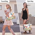 thumbnail image 6 of Large Capacity Tote Bag,White Butterfly Flower Field Pattern Handbag Fashion Luxury Tote Bag,15.7"x13"x 5.1" Inches,Laptop Compatible, 6 of 6