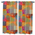 thumbnail image 2 of Orange Square Round Paisley Flower Curtains For Living Room Bedroom Window Treatment Home Decoration Drapes Kitchen Curtain, 2 of 7