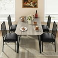 thumbnail image 3 of GAOMON 4-Person Dining Table Set for Small Spaces, Compact 5-Piece Kitchen Tables and Chairs, Modern Chamfer Design Dinette Set for 4 with Cushion Seats for Apartments, Home Kitchen,Retro Grey, 3 of 7