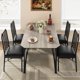 thumbnail image 5 of CazToi Juego de mesa de comedor de 5 piezas para 4, mesa y sillas de cocina que ahorra espacio con diseño de esquinas recortadas, superior de madera MDF y estructura metálica, 5 of 9