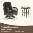 thumbnail image 3 of Gymax Set Of 3 Patio Swivel Rocker Set Gliding Bistro Furniture Set w/ Tempered Glass Table Black, 3 of 4