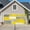 Yellow, variant on Orange Grey Garage Door Cover Banner 7 x 16 FT, Modern White Mottled Graffiti Art Painting Garage Door Curtains Backdrop with Grommets for Indoor Outdoor Wall Party Porch Yard Decorations Background